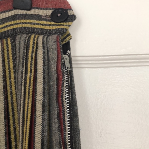 Vintage Striped Wool Pleated Skirt (Fits 6) - Picture 3 of 6